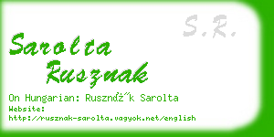 sarolta rusznak business card